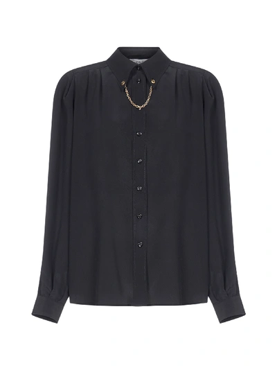 Shop Givenchy Chain-detail Silk Shirt In Black