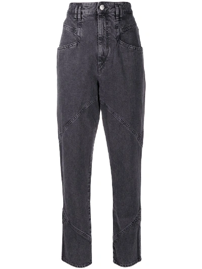 Shop Isabel Marant High Waisted Tapered Jeans In Grey