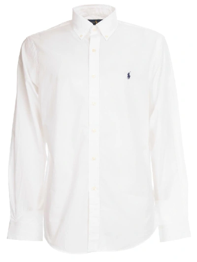 Shop Polo Ralph Lauren Cotton Poplin Shirt In White