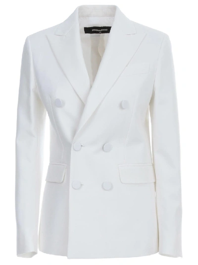 Shop Dsquared2 Oscar Double-breasted Jacket In White