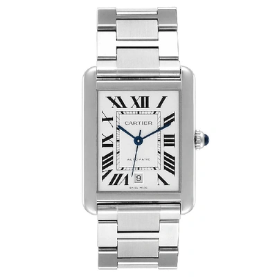 Shop Cartier Tank Solo Xl Silver Dial Automatic Steel Mens Watch W5200028 In Not Applicable