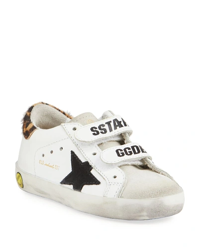 Shop Golden Goose Girl's Old School Leather Sneakers, Toddler/kids In White
