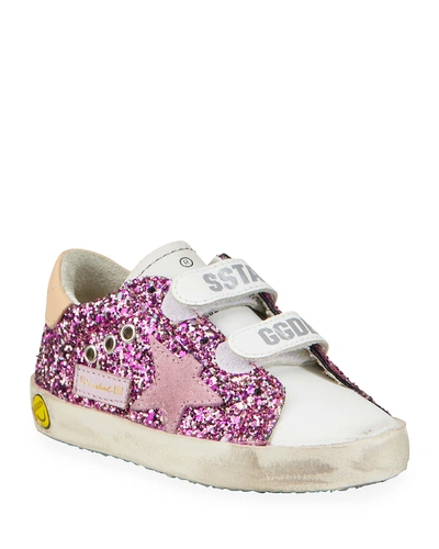 Shop Golden Goose Girl's Old School Leather Sneakers, Baby/toddler In Multi