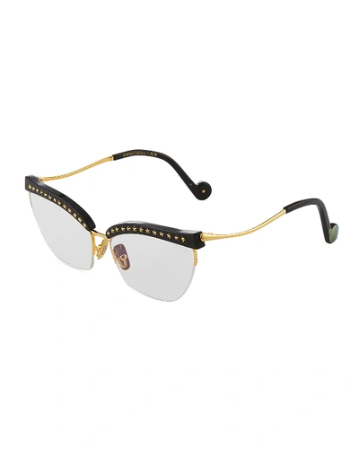 Shop Anna-karin Karlsson Divine Lil Something Semi-rimless Cat-eye Optical Frames