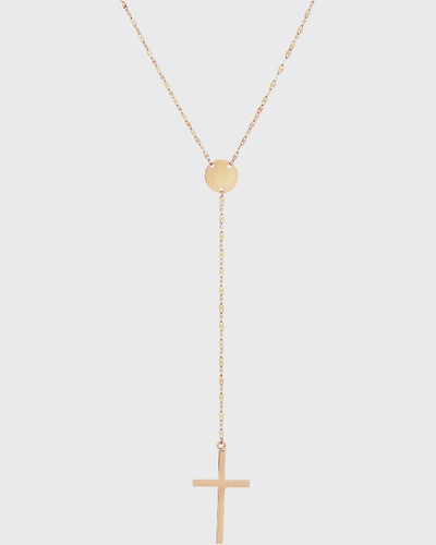 Shop Lana Gold Crossary Necklace In Rose Gold