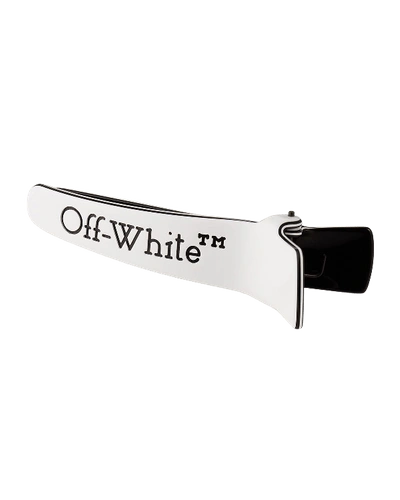Shop Off-white Logo Hair Clip In White/black