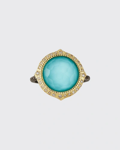 Shop Armenta Old World Pointed Turquoise/quart Ring W/ Diamonds In Gold