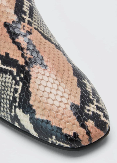 Shop Aquatalia Revy Flat Snake-print Loafers In Cognac Snake Prnt