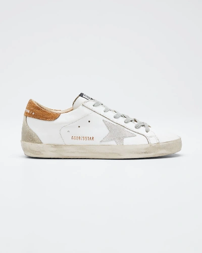 Shop Golden Goose Superstar Leather Lace-up Sneakers In White
