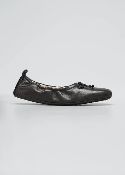 Shop Tod's Laccetto Bow Ballerina Flats In Black
