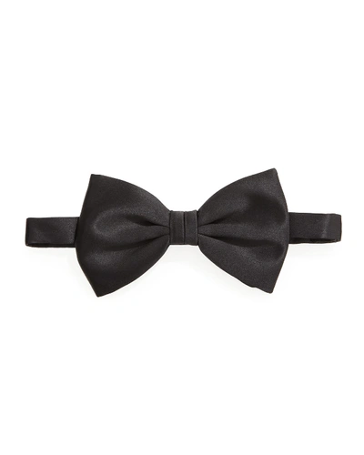 Shop Brioni 8cm Satin Pre-tied Bow Tie In Black