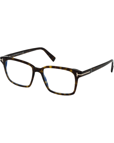 Shop Tom Ford Men's Blue Block 54mm Square Acetate Optical Glasses In Dark Havana