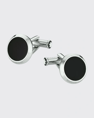 Shop Montblanc Meisterstück Onyx-inlay Cuff Links In Black