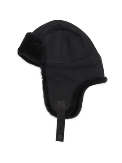 Shop Ugg Shearling Trapper Hat In Black