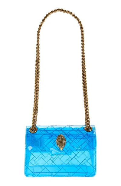 Shop Kurt Geiger Mini Kensington Transparent Shoulder Bag In Blue