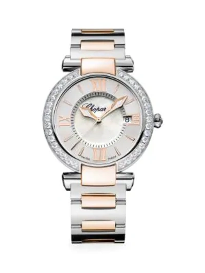 Shop Chopard Women's Imperiale 18k Rose Gold, Stainless Steel, Diamond & Amethyst Bracelet Watch