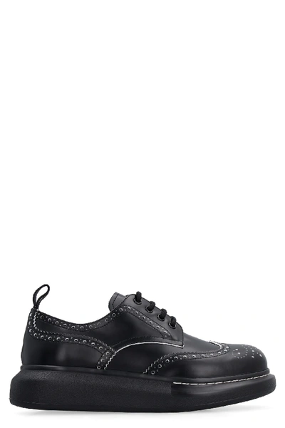 Shop Alexander Mcqueen Hybrid Leather Lace-up Derby Shoes In Black