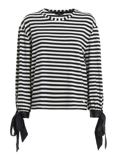 Shop Fay Sweater In Navy Blue/white