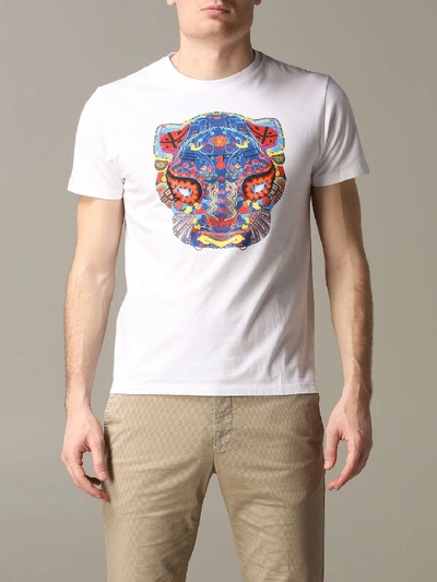 Shop Etro T-shirt With Mexican Painting In White