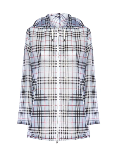 Shop Burberry Jacket In Pale Blue Ip Check