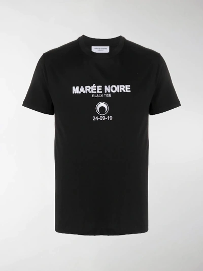 Shop Marine Serre Printed T-shirt In Black
