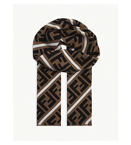 fendi scarf black and white