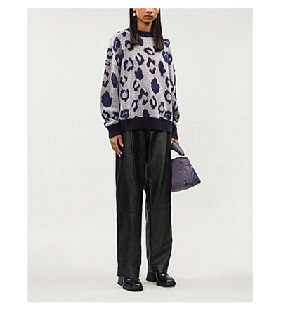 Shop Anine Bing Ab Knt Raigh Sweater In Leopard