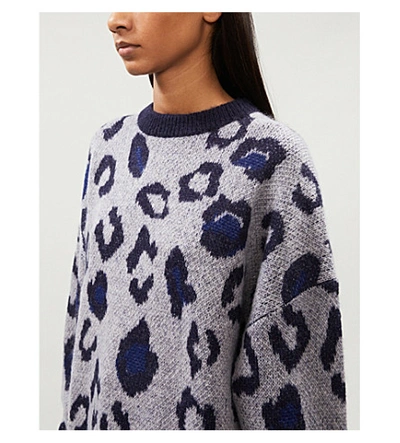 Shop Anine Bing Ab Knt Raigh Sweater In Leopard