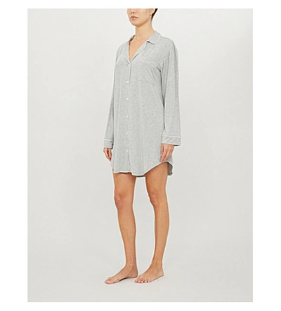 Shop Eberjey Gisele Jersey Sleep Shirt In Heather Grey Bellini