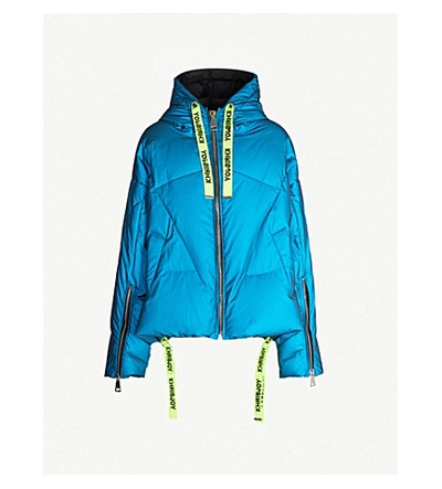 Shop Khrisjoy Reflective Shell-down Jacket In Teal