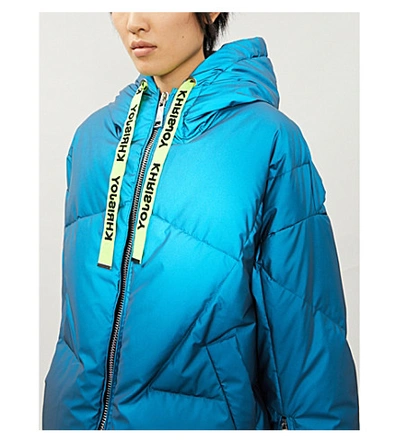 Shop Khrisjoy Reflective Shell-down Jacket In Teal