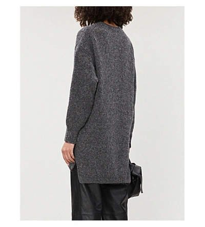 Shop Anine Bing Kyle Wool-blend Sweater Dress In Grey