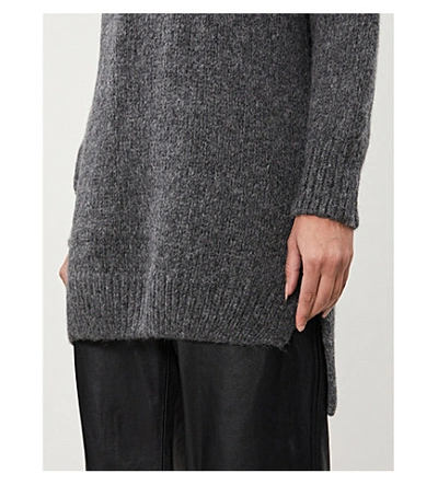 Shop Anine Bing Kyle Wool-blend Sweater Dress In Grey