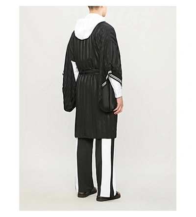 Shop Dsquared2 Logo-print Silk-blend Satin Robe In Black