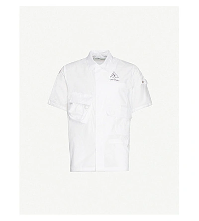 Shop Off-white Vertical Climb Voyage Graphic-print Cotton Shirt In White Black