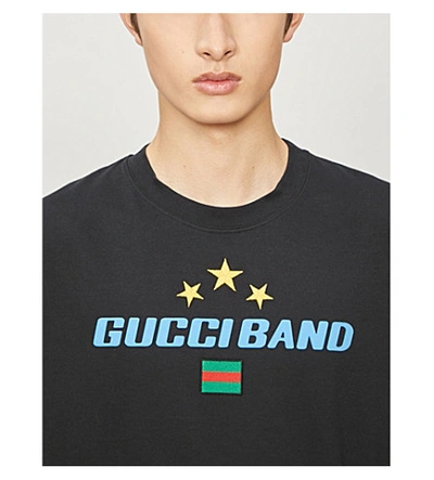 Shop Gucci Band-print Cotton-jersey T-shirt In Medley