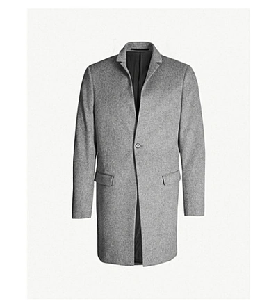 Shop Allsaints Bodell Notch-lapel Wool Coat In Light Grey