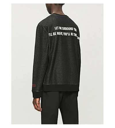 Shop Valentino Moon Dust Graphic-print Cotton-jersey Sweatshirt In Black