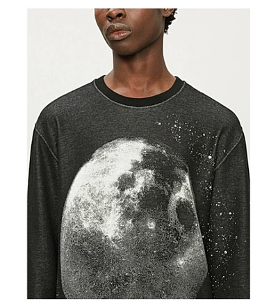 Shop Valentino Moon Dust Graphic-print Cotton-jersey Sweatshirt In Black