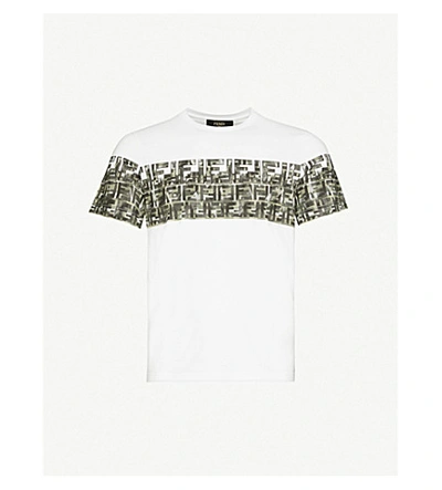 Shop Fendi Graphic-print Classic-fit Cotton-jersey T-shirt In White