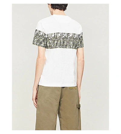 Shop Fendi Graphic-print Classic-fit Cotton-jersey T-shirt In White