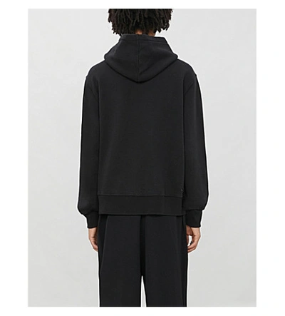 Shop Amiri Loveless Embroidered Cotton-jersey Hoody In Black