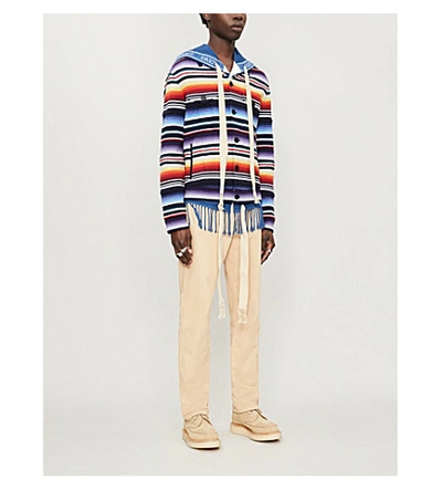 Shop Alanui Sarape Striped Cashmere-blend Knitted Jacket In Multicolour