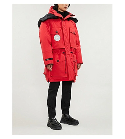 Shop Canada Goose X Juun.j Expedition Shell-down Hooded Parka In Red