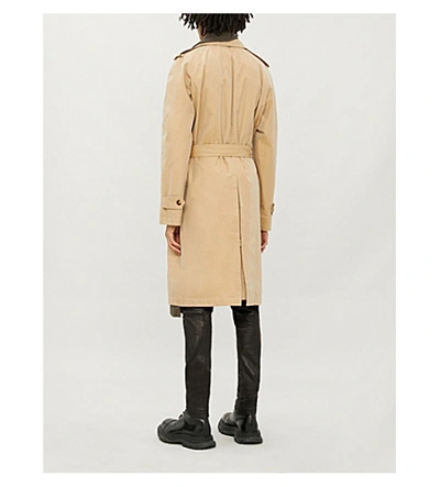 Shop Alexander Mcqueen Belted Gabardine Trench Coat In Beige