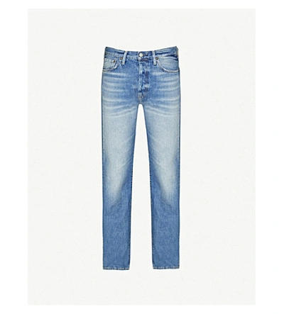 Shop Acne Studios 1996 Faded Straight Jeans In Mid+blue