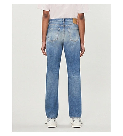 Shop Acne Studios 1996 Faded Straight Jeans In Mid+blue