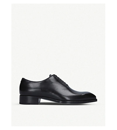 Shop Tom Ford Elkan Whole-cut Leather Oxford Shoes In Black