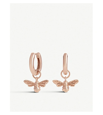 Shop Olivia Burton Lucky Bee Rose Gold-plated Brass Earrings