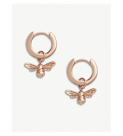 Shop Olivia Burton Lucky Bee Rose Gold-plated Brass Earrings